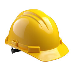 A yellow construction helmet, cut out. Isolated on transparent or white background