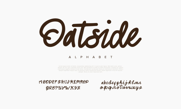 Outside font Calligraphy Logotype Script Brush Font Type Font lettering handwritten