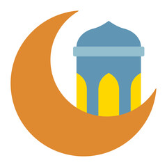 crescent moon with lantern icon