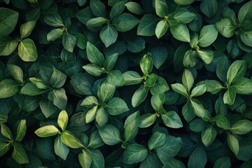 Obraz premium Lush green foliage, vibrant leaves densely packed. Ideal for nature, eco, or spring themes, adds a natural backdrop.