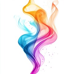 Colorful smoke swirls, abstract design, white background, website header