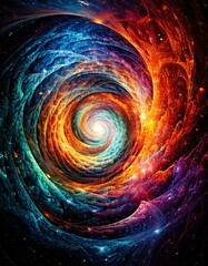vortex of colorful energy spiraling 