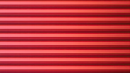 Red horizontal corrugated metal sheet background