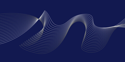 Abstract soft blue wave background. bland vector wave stripe line template. swoosh speed line music and science technology vector flow background.