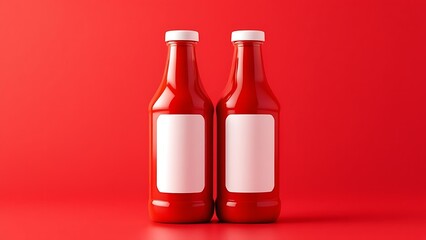 3d Ketchup sauce icon. Fast food sauce concept. Minimal Cartoon Ketchup tomato sauce red bottle packaging mockup for cook food product icon creative isolated on transparent background. 3d render.