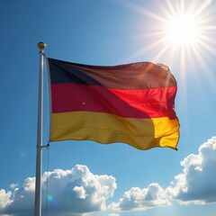 Deutsche Fahne flattert im Wind , Vektor, Flag, Flagge