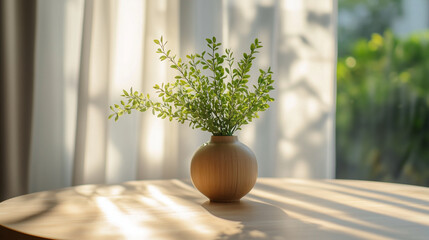 potted flowers on a wooden table