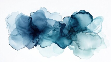 Fototapeta premium Abstract Cool-Toned Watercolor Blots