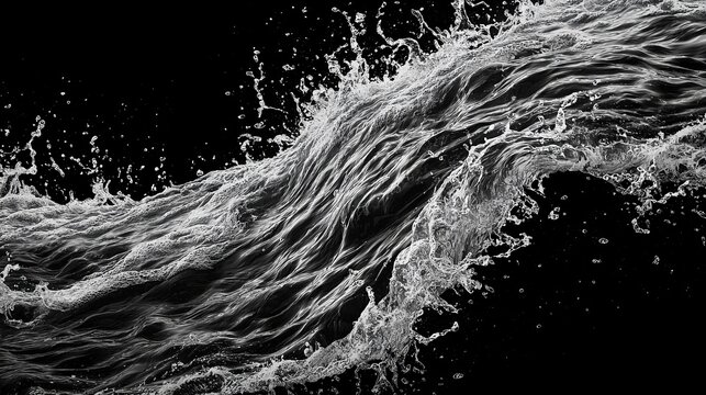 Close-up of a turbulent sea surface, dark waves twisting with dangerous power, capturing the intensity of deep ocean currents