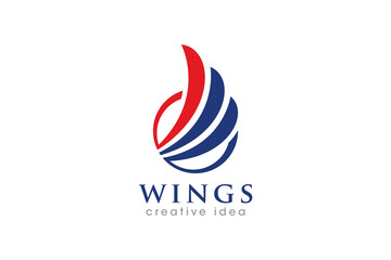 Fototapeta premium Creative Wing Concept Logo Design Template