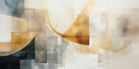 Abstract Watercolor background, wallpaper,Minimalist Boho style, shades of beige, cream, soft brown, linen texture,copy space
