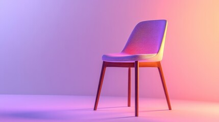 Modern Chair in Neon Light