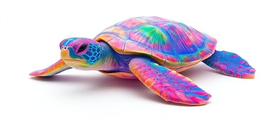 Vibrant Rainbow Sea Turtle