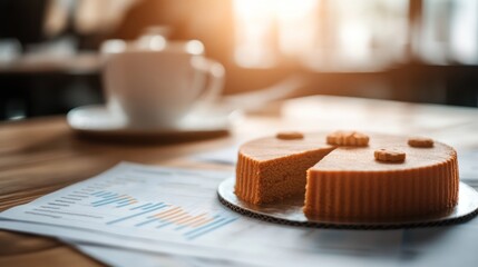 A Slice of Delight: Cake on a Business Desk