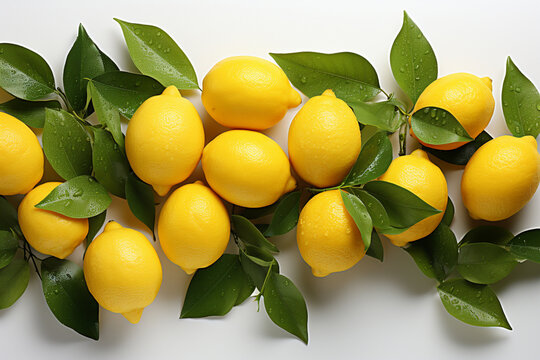 Composition with ripe lemons,.  Generative AI