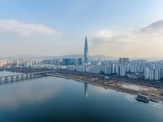  롯데월드타워,잠실대교,송파구,한강,서울 © Asian Portrait Image
