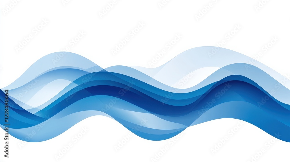 Poster abstract blue wave design with flowing shapes, suitable for backgrounds and graphics