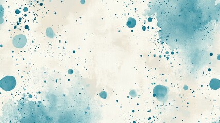 Abstract Watercolor Splashes in Teal and Beige
