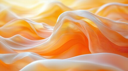 Obraz premium Abstract Orange and White Fabric Waves