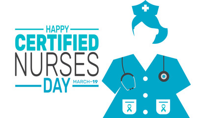 Happy Certified Nurses Day is  Celebrated in March. This holiday-themed design is perfect for backgrounds, banners, greeting cards, posters with text inscription, Classic social media posts. 