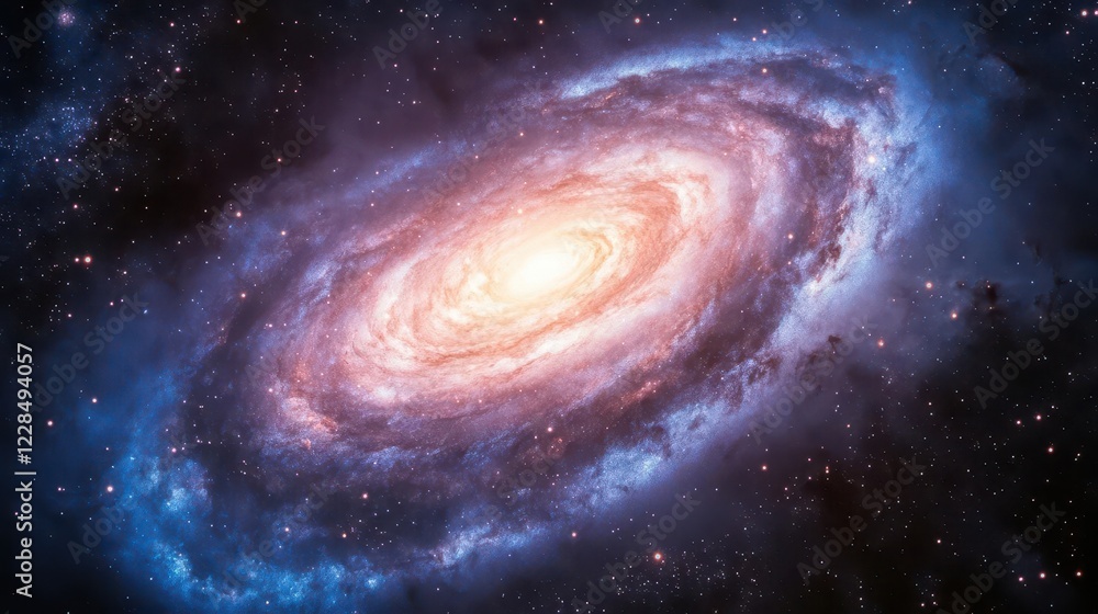 Wall mural cosmic nebula swirls in deep space ethereal blues and purples blend with starlight abstract celestia