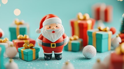 Santa Claus Figurine with Presents