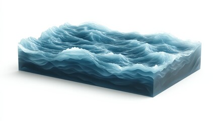 Fototapeta premium Abstract depiction of ocean waves in a stylized format, showcasing dynamic movement and texture