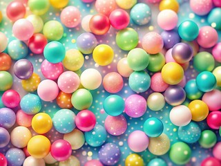 Obraz premium Retro Candy Colors Polka Dot Seamless Pattern - Long Exposure Photography
