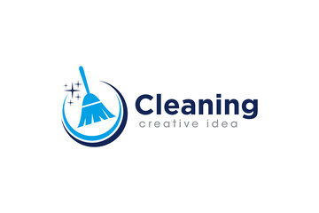 Creative Cleaning Concept Logo Design Template