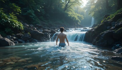 clear fresh water in the river