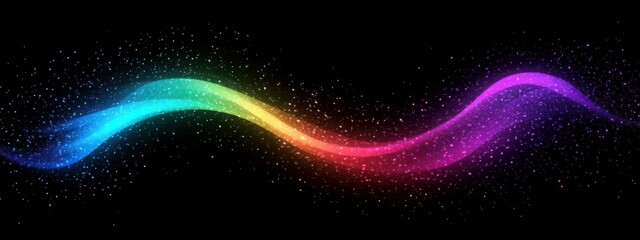 Obraz premium Rainbow Wave Abstract Art Background Digital Illustration Design Graphic