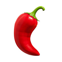 Red chilli isolated on white background, 3d cartoon style illustration, 300dpi
