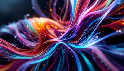 Vibrant Colorful Abstract Art Digital Painting