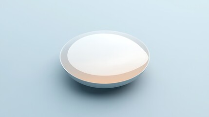 White Bowl on Light Blue Background Simple Minimalist Design