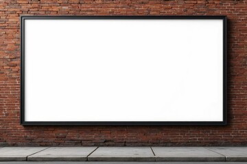 Blank Billboard on Brick Wall Street Scene