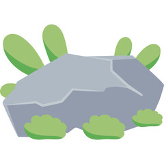Rocks with Leaves Illustration
