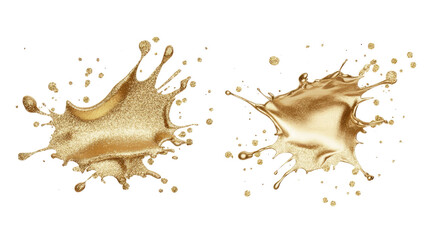 Fototapeta premium Gold Glitter Splatter on Clear Background Generative AI