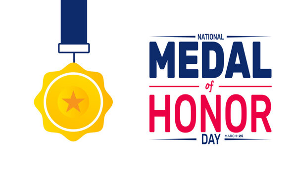 National Medal of Honor Day is celebrated in March. This holiday-themed design is perfect for backgrounds, banners, greeting cards, posters with text inscription, Classic social media posts. vector