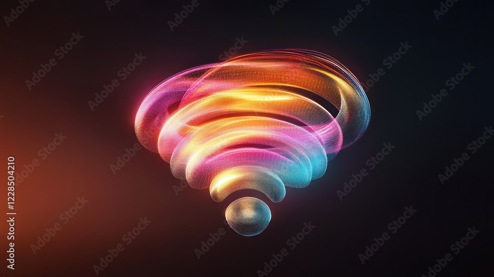 Poster colorful swirling light pattern with dynamic flowing motion effects