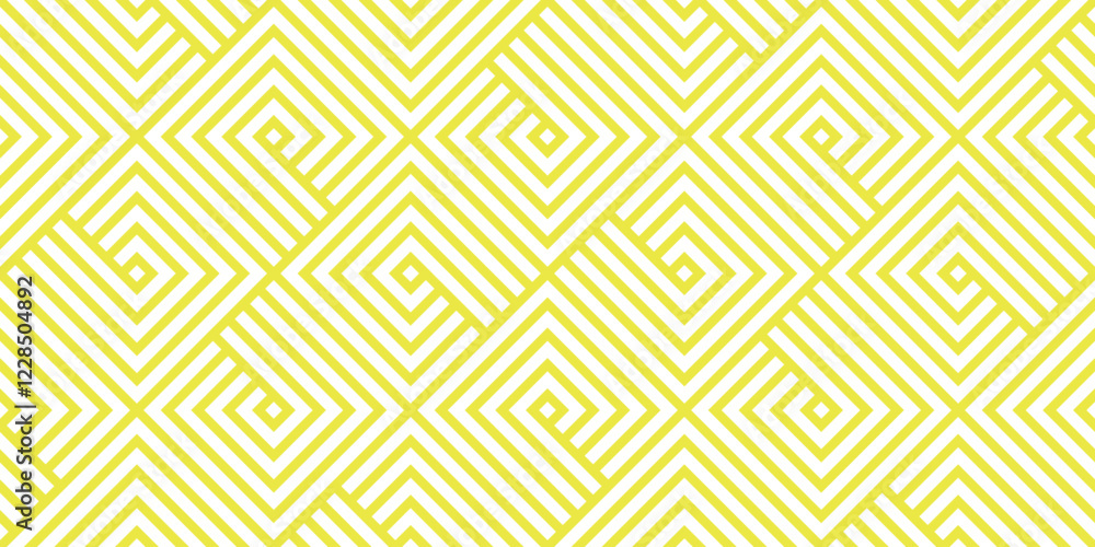 Poster abstract geometric pattern with stripes, lines. seamless vector background. white and yellow ornamen