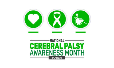 National Cerebral Palsy Awareness Month. This holiday-themed design is perfect for backgrounds, banners, greeting cards, posters with text inscription, Classic social media posts. vector illustration