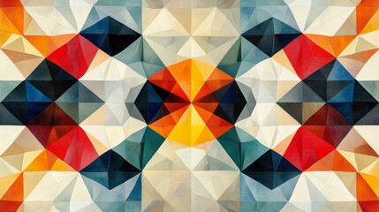 Fototapeta premium Abstract Geometric Artwork Colorful Triangles Pattern
