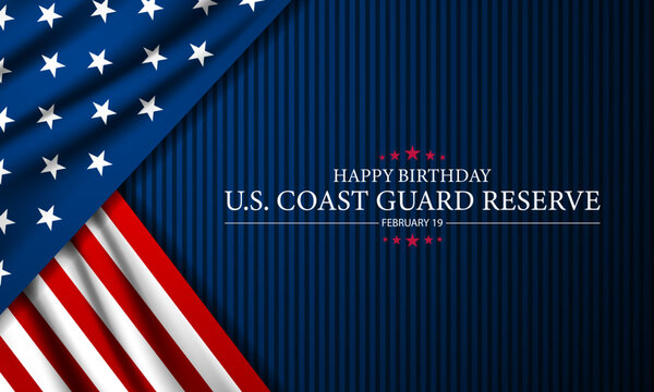 U.S. Coast Guard Reserve Birthday February 19 Design Background Illustration