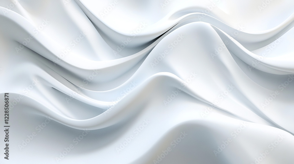 Aufkleber smooth white fabric featuring elegant folding and soft texture. white fabric with flowing folds and 