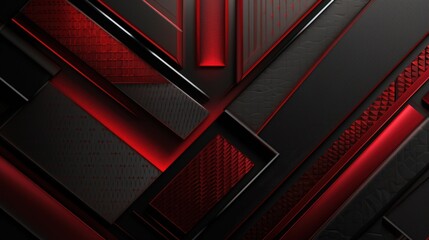 Obraz premium Abstract Red and Black Geometric Pattern Design Background Wallpaper