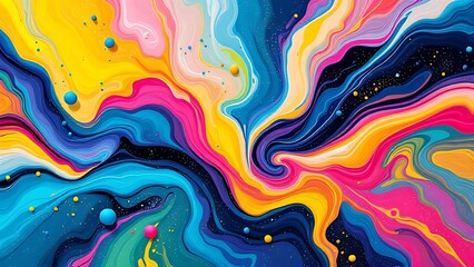 Obraz premium Abstract colorful fluid liquid paint background swirls