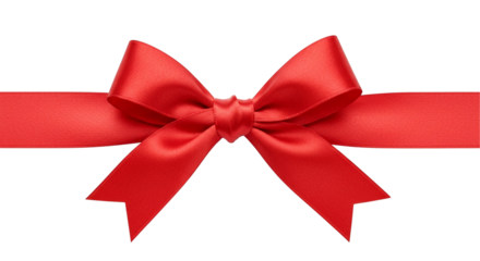 red ribbon bow isolated on transparent background