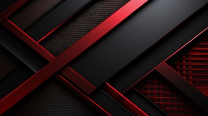 Abstract Red and Black Geometric Design: Intersecting Lines and Textures