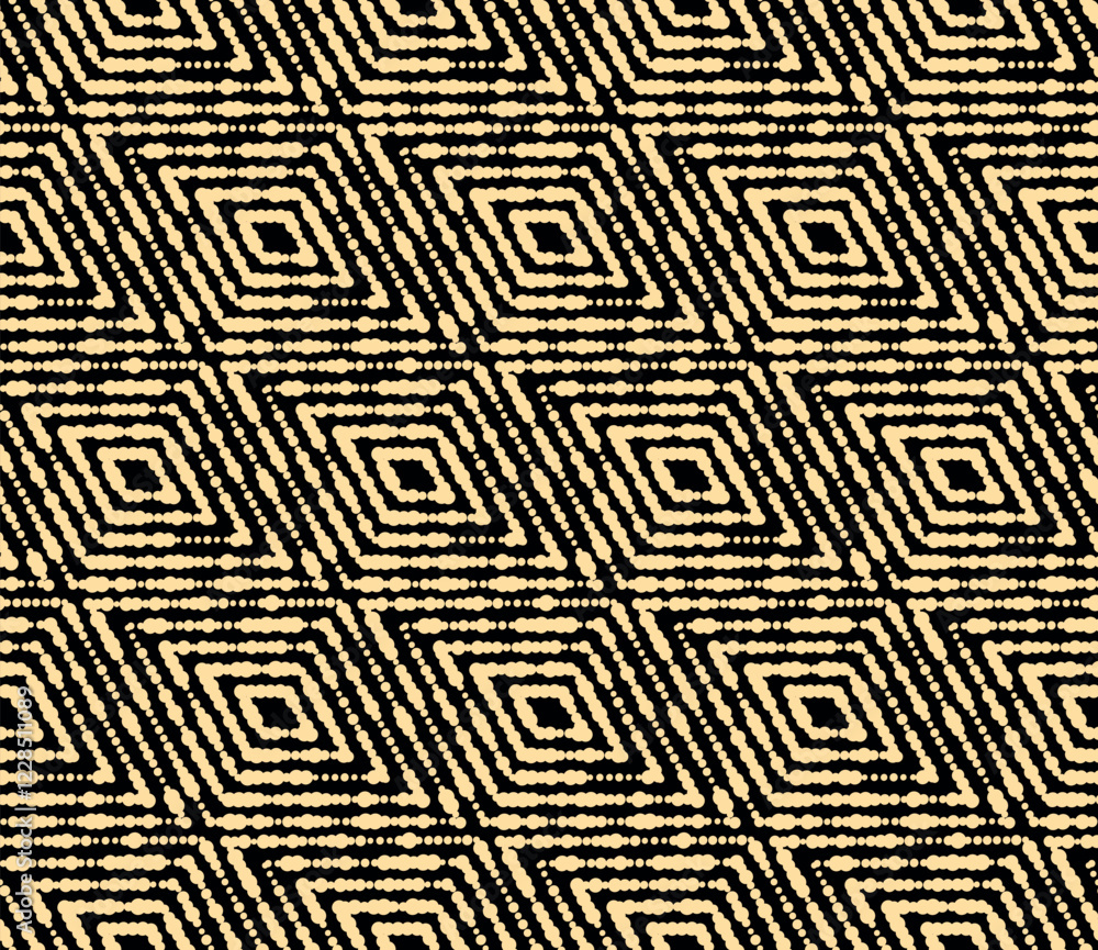 Poster Abstract geometric pattern. A seamless vector background. Golden and black ornament. Graphic modern pattern. Simple lattice graphic design