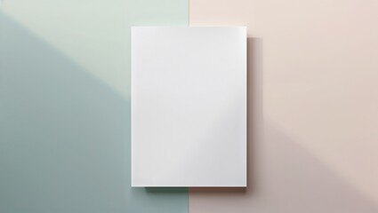 Fototapeta premium Blank white canvas on pastel background with soft lighting